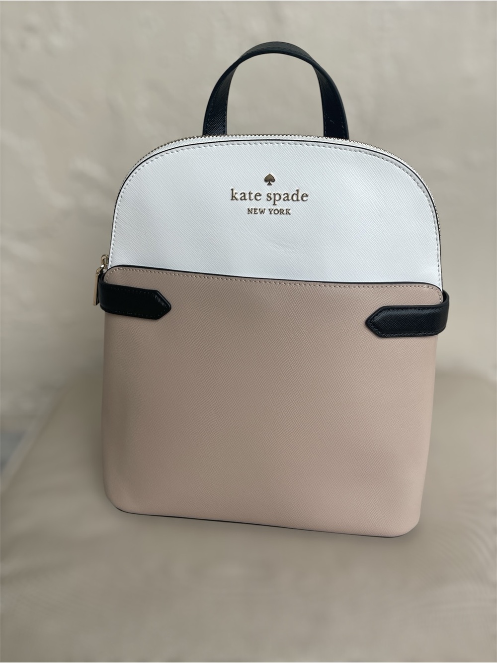 Kate Spade NWT Staci Dome Medium Backpack in the colorway Warm Beige